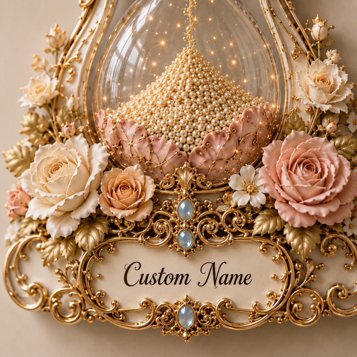 Hourglass Custom Name Wall Clock — personalized with a custom name