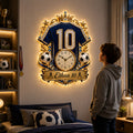 Soccer jersey Custom Name Wall Clock — personalized with a custom name