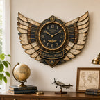 Pilot book lover personalized wall clock — personalized with a custom name