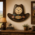 Cowboy hat shaped Custom Name Wall Clock — personalized with a custom name