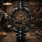 Custom Vintage Motorcycle Watch — personalized with a custom name