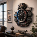 Personalized Pilot Aviation Custom Name Wall Clock — personalized with a custom name