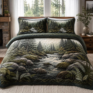 Rocky Creek Forest 3-Piece Quilted Bedding Set