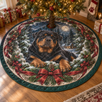 Rottweiler Quilted Christmas Tree Skirt — digital product visualization