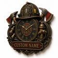 Fireman Custom Name Wall Clock — personalized with a custom name