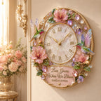 Personalized Hummingbird Wall Clock with a custom name set into the design