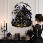 Personalized Grim Reaper crystal horse wall clock — personalized with a custom name