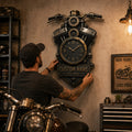 Motorcycle Engine Custom Name Wall Clock — personalized with a custom name
