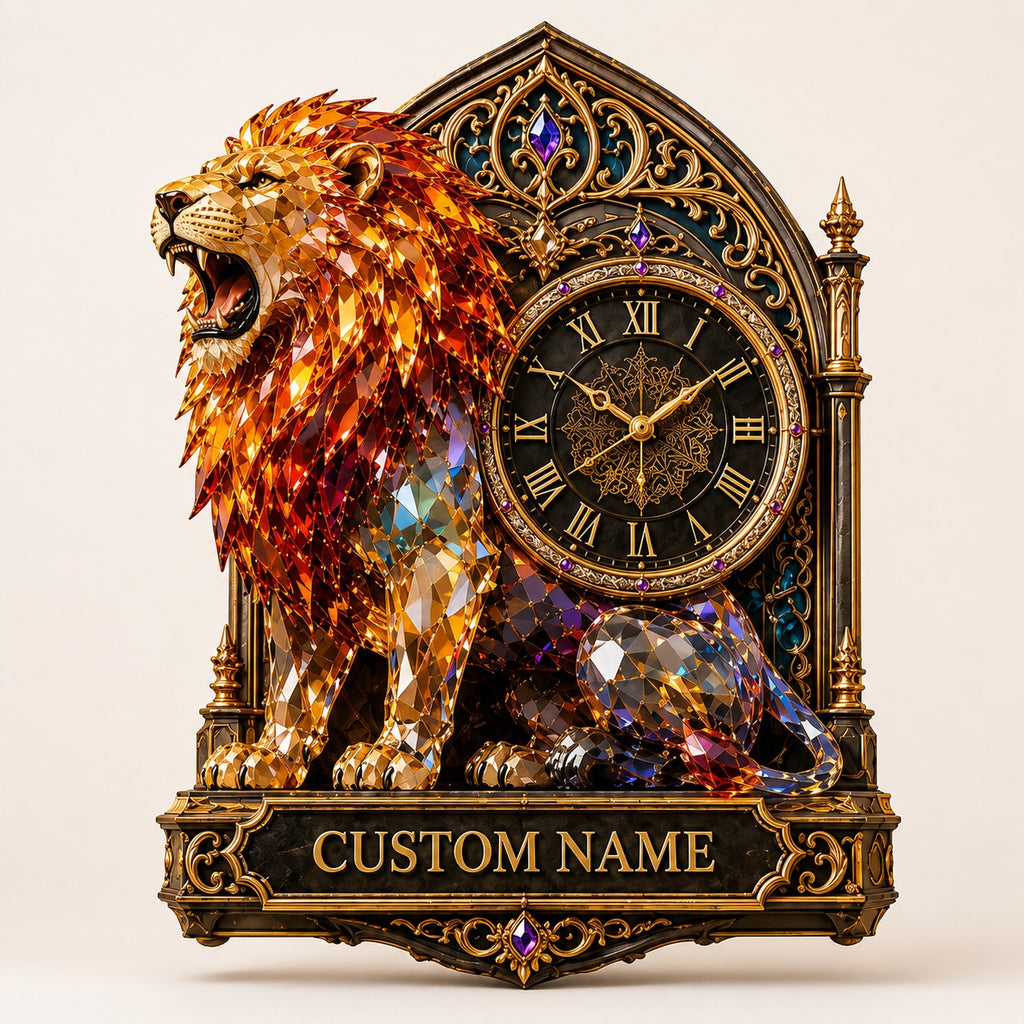 Leo Season Custom Name Wall Clock — personalized with a custom name