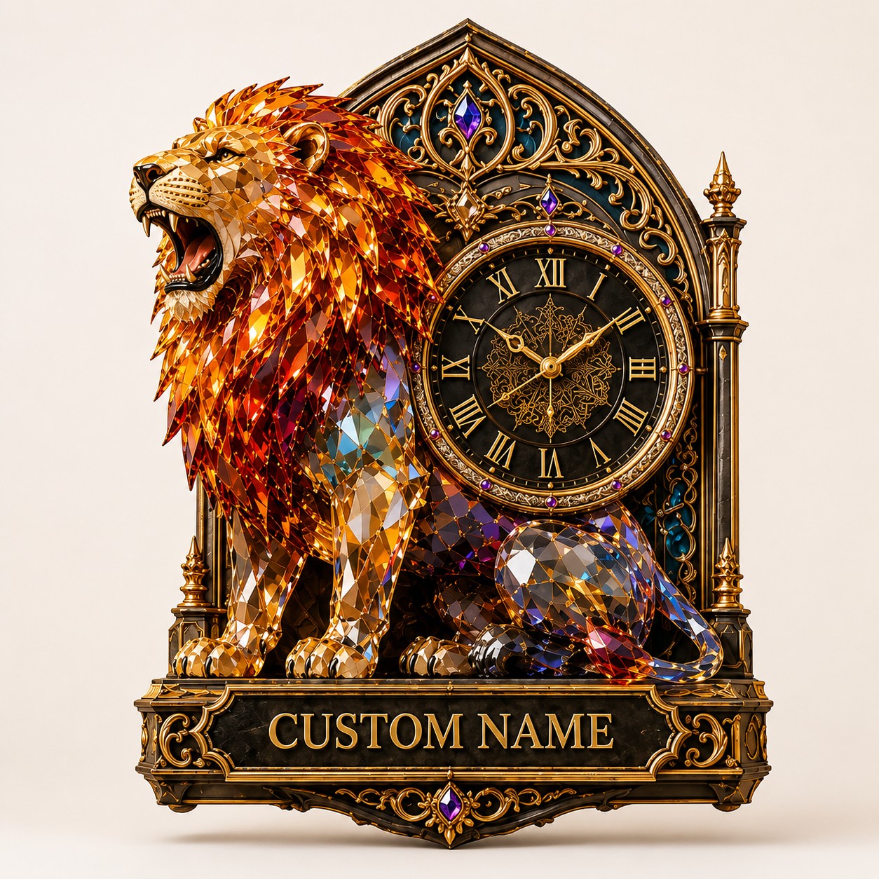 Leo Season Custom Name Wall Clock — personalized with a custom name