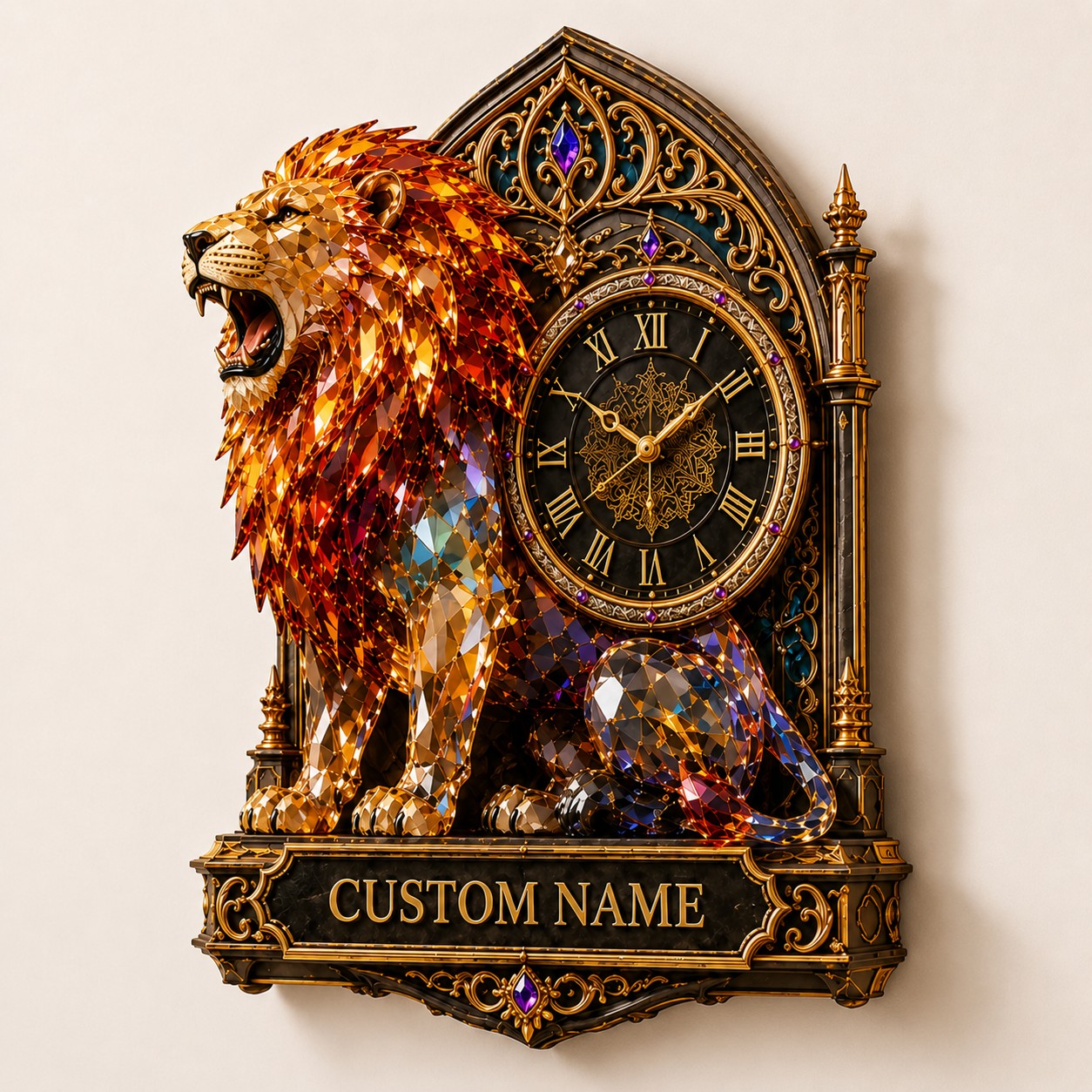 Leo Season Custom Name Wall Clock — personalized with a custom name
