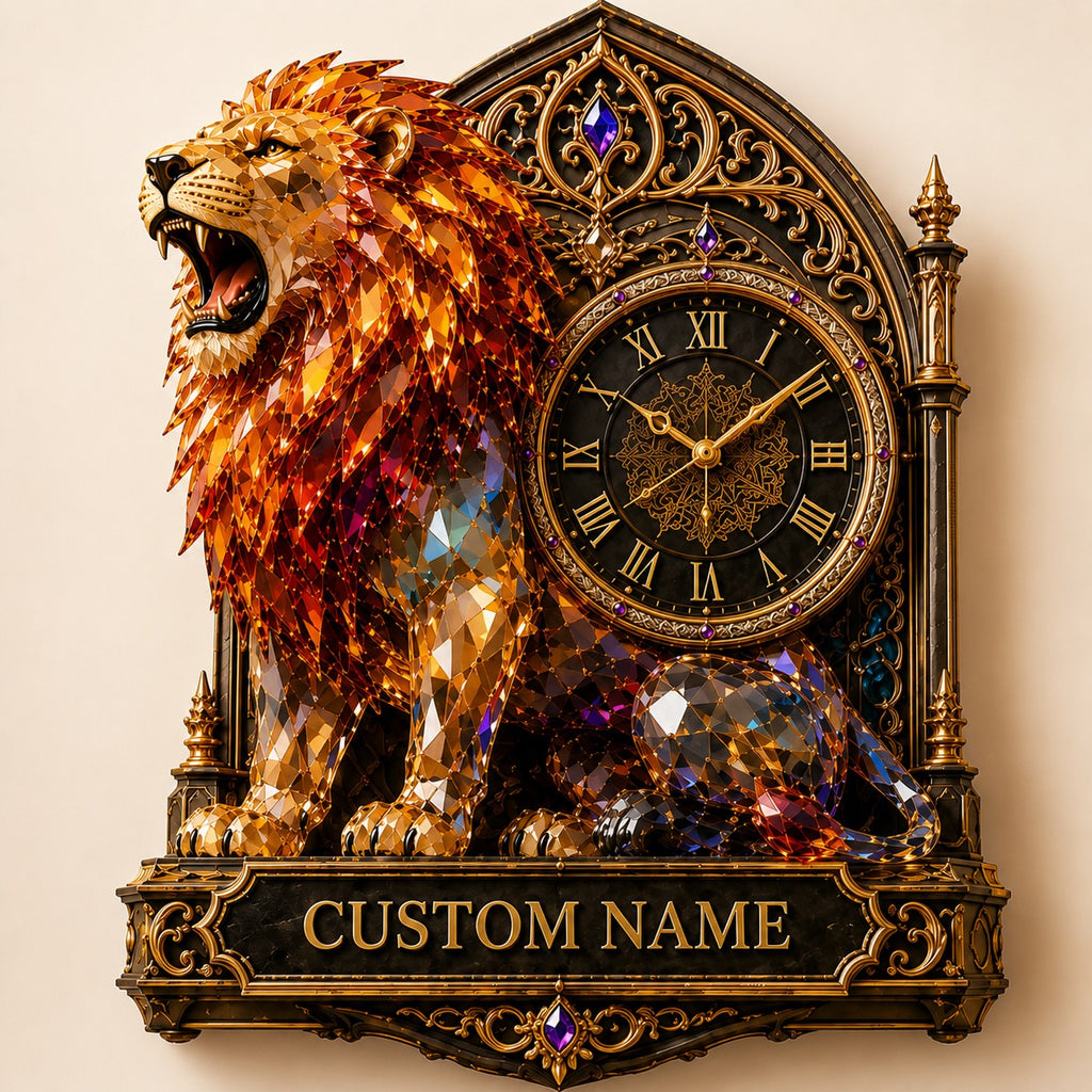 Leo Season Custom Name Wall Clock — personalized with a custom name