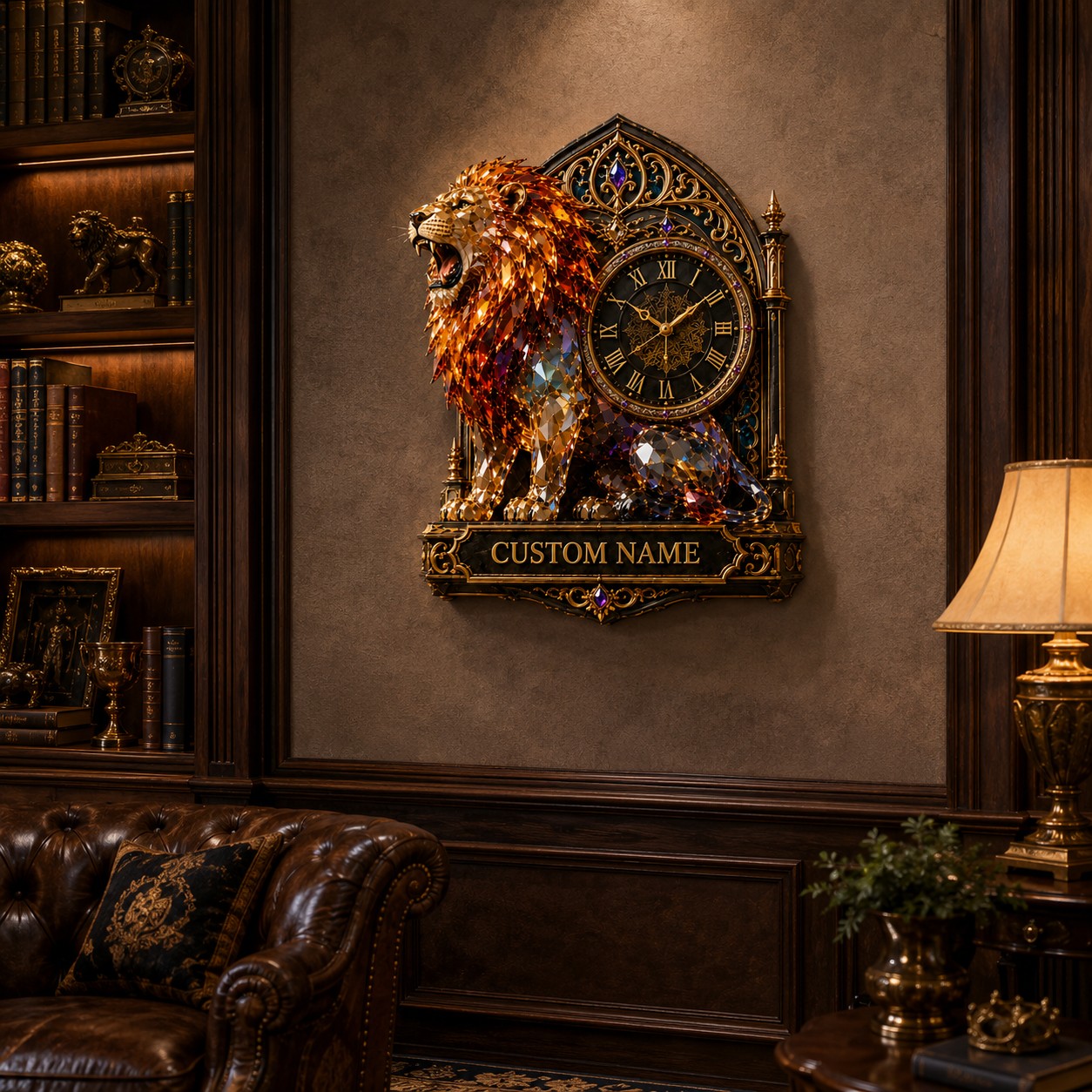 Leo Season Custom Name Wall Clock — personalized with a custom name