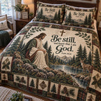 Shepherd’s Peace quilted 3-piece bedding set on a made bed with two matching pillow shams