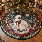 Silkie Chicken Quilted Christmas Tree Skirt — digital product visualization