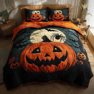 Spooky Nights Moon 3-Piece Quilted Bedding Set
