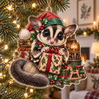 Sugar Glider Acrylic Christmas Ornament — digital product visualization