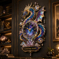 Galaxy dragon Custom Name Wall Clock — personalized with a custom name