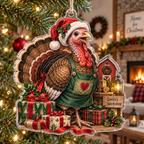Turkey Acrylic Christmas Ornament — digital product visualization