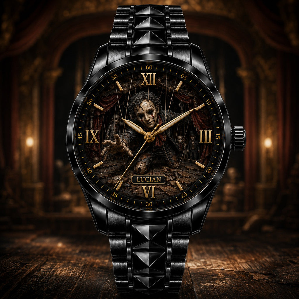 Custom Hollow Marionette Theatre Watch — personalized with a custom name