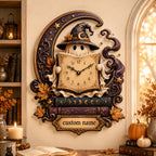Personalized ghost reading wall clock — personalized with a custom name