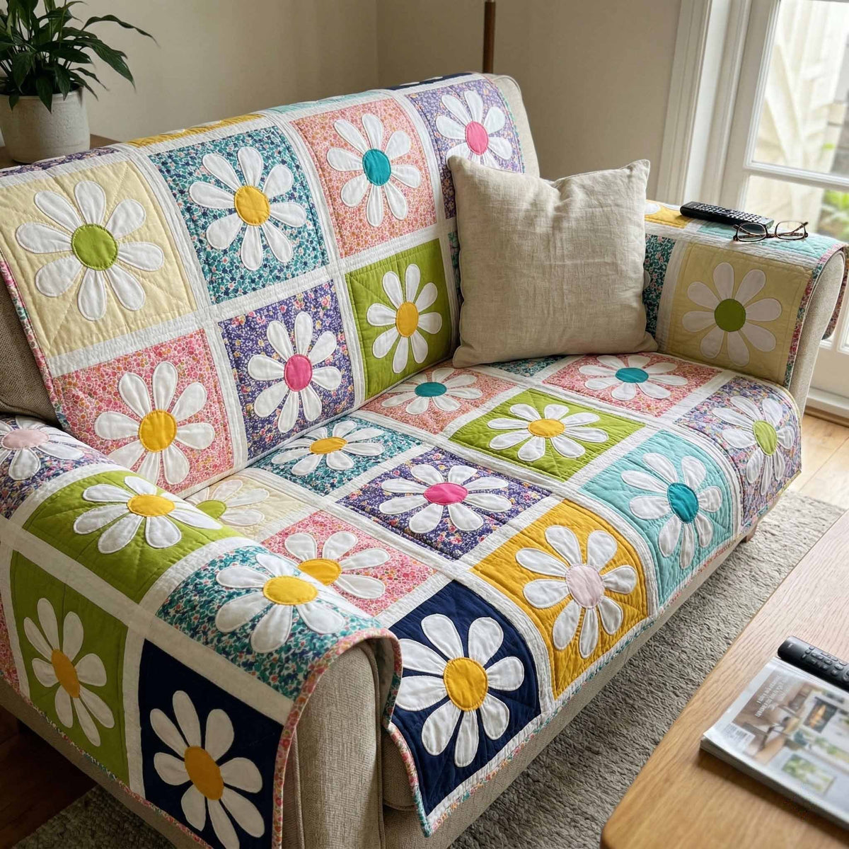 Pastel Garden Sofa Cover