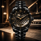 Custom Piano Music Lover Watch — personalized with a custom name