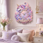 Personalized musical unicorn wall clock — personalized with a custom name