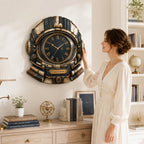 Astronaut Book Lover Custom Name Wall Clock — personalized with a custom name