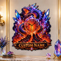 Crystal dragon Custom Name Wall Clock — personalized with a custom name