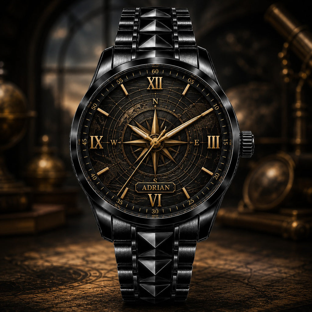 Custom Personalized Compass Explorer Watch — personalized with a custom name