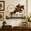 Horse jumping Custom Name Wall Clock — personalized with a custom name