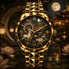 Custom Moonlit Lotus Deer Watch — personalized with a custom name