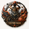 Competitive basketball players Custom Name Wall Clock — personalized with a custom name