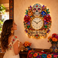 Sugar skull Custom Name Wall Clock — personalized with a custom name