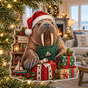 Walrus Acrylic Christmas Ornament