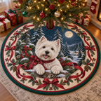 West Highland Terrier Quilted Christmas Tree Skirt — digital product visualization