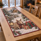 Winter Armadillo Christmas Quilted Table Runner — digital product visualization