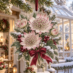 Winter Astrantia Acrylic Christmas Ornament