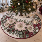 Winter Astrantia Quilted Christmas Tree Skirt — digital product visualization