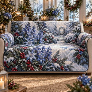 Winter Camassia Christmas Quilted Sofa Cover