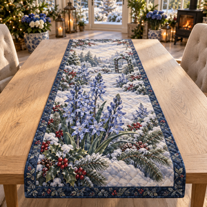 Winter Camassia Christmas Quilted Table Runner