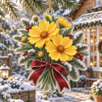 Winter Coreopsis Acrylic Christmas Ornament — digital product visualization