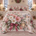Winter Cosmos Christmas 3-Piece Quilted Bedding Set — digital product visualization