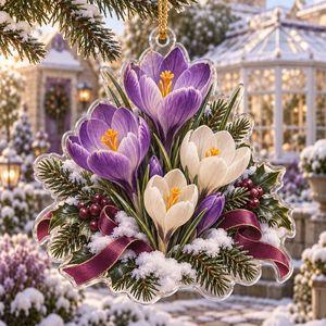 Winter Crocus Acrylic Christmas Ornament
