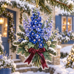 Winter Delphinium Acrylic Christmas Ornament