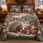 Winter Echidna Christmas 3-Piece Quilted Bedding Set — digital product visualization