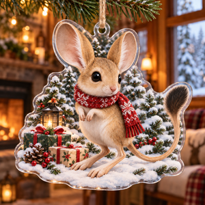 Winter Jerboa Acrylic Christmas Ornament