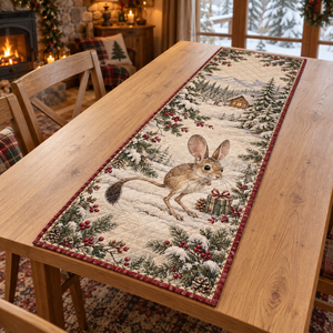 Winter Jerboa Christmas Quilted Table Runner