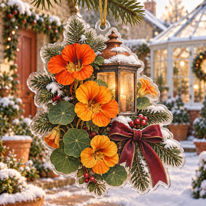Winter Nasturtium Acrylic Christmas Ornament